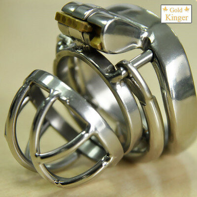 Jaula de castidad súper pequeña para hombre, Juguetes sexuales BDSM de acero inoxidable con anillo Anti-apagado, Dispositivo de Castidad, jaula corta de 35mm, novedad