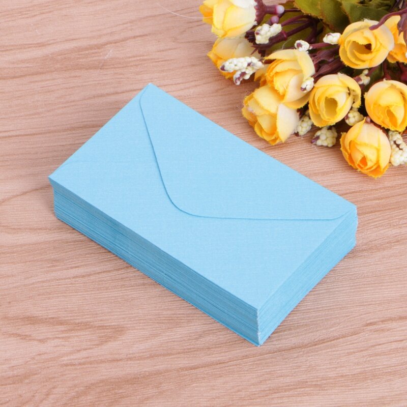 50 Stks/pak Kleurrijke Enveloppen Papier Retro Lege Mini Papier Enveloppen Bruiloft Uitnodiging Wenskaarten Gift
