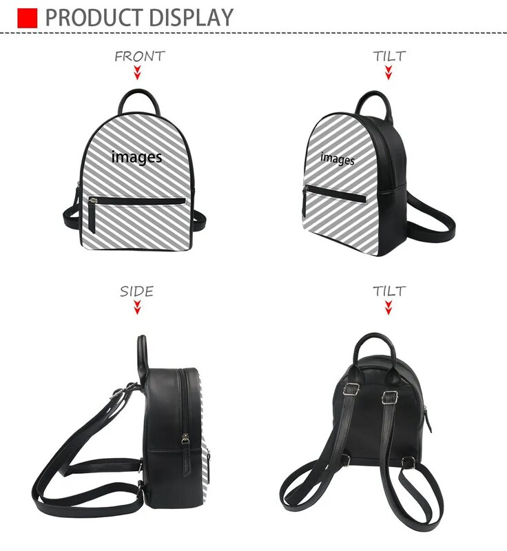 NOISYDESIGNS-mochila con estampado de cebra negra para mujer, bolso de hombro doble de cuero, informal, colorido, PU