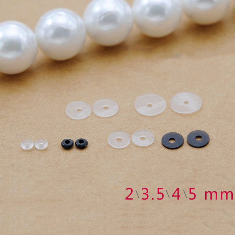 Clip de goma blanco fino de 100-1mm, cuentas de tope de seguridad, manguera antideslizante de silicona para pulseras, accesorios de abalorios, 0,8 piezas