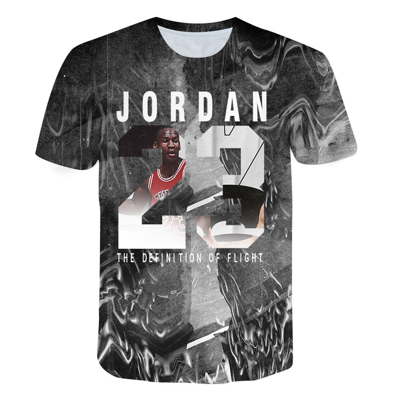 Nowy letni gorący chłopak Jo dan NO.23 t-shirty chłopiec kamuflaż O-neck moda 3D drukuj 23 Hip-Hop Tee odzież koszykarska Top na co dzień