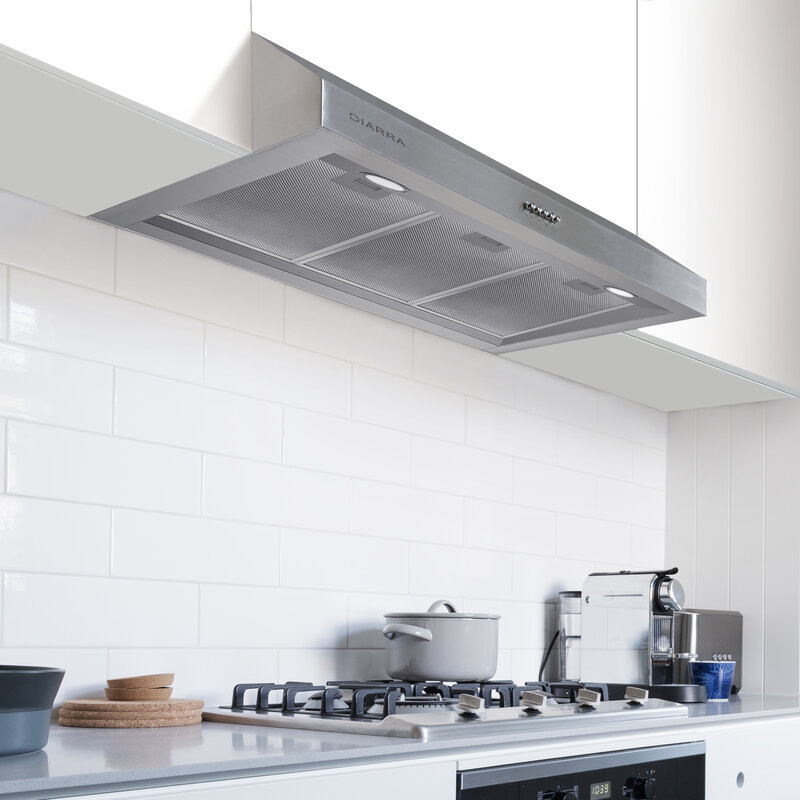 CIARRA CAS75908A Buit-in Range Hood 30 inch, Stainless Steel with 3 Speed Fan, Stove Vent Extractor Fan Undercabinet 450CFM