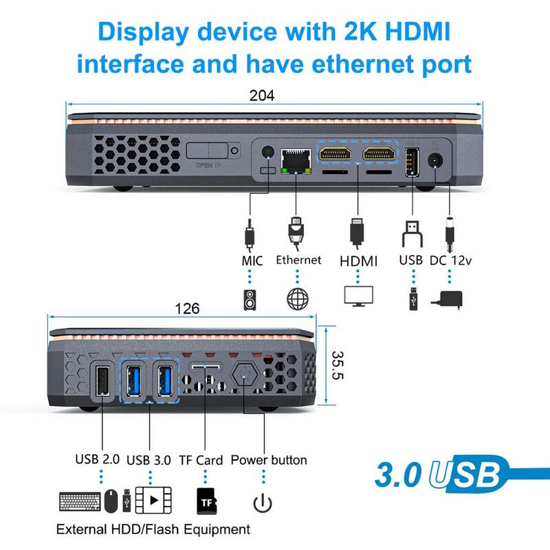 T12 Amd A4-7210 Windows10 Mini Pc DDR3 8G 128G Ondersteuning Hdd 1000M Lan BT4.2 Windows 10 Mini desktop Computer