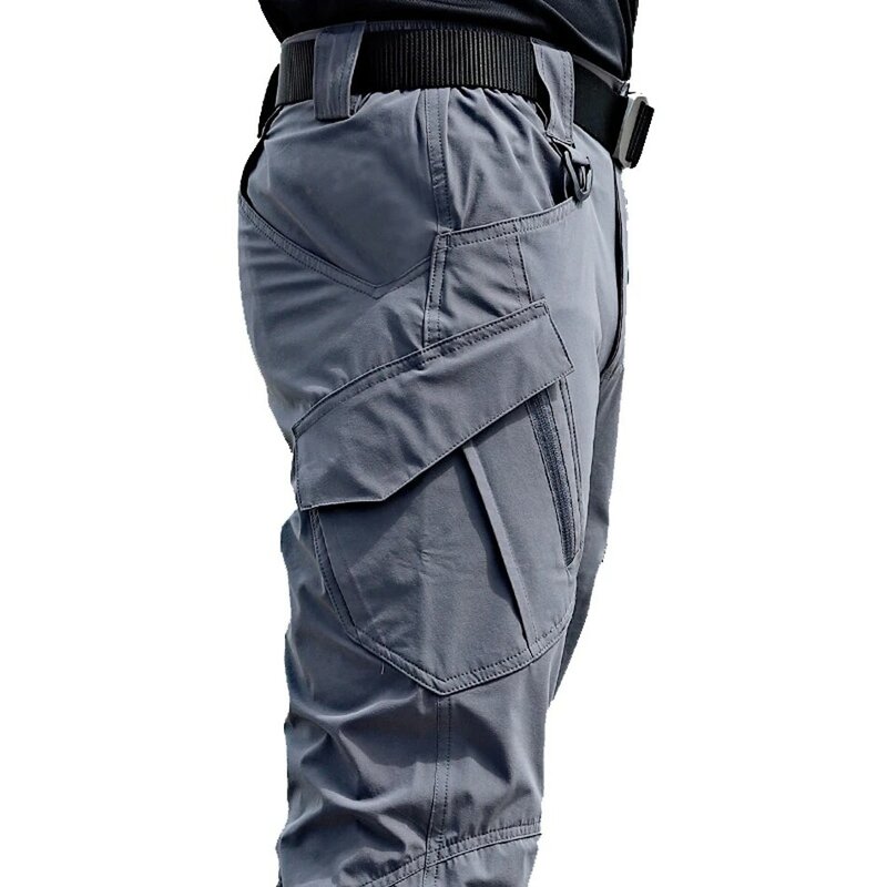 FAKUNTN-Pantalones tácticos con múltiples bolsillos para hombre, pantalón táctico, elástico, militar, urbano, para ir al trabajo, Delgado, Cargo, 5XL
