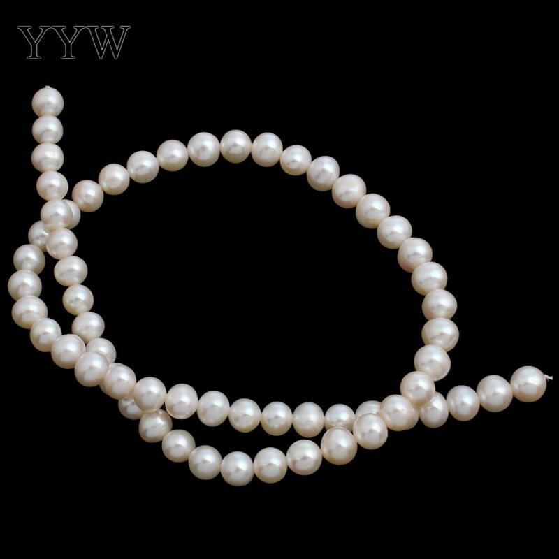 Cuentas de perlas de agua dulce de 7-8mm de grado AA, perlas naturales de patata cultivada blanca, perlas de joyería, agujero a granel de 0,8mm y 15,5 pulgadas