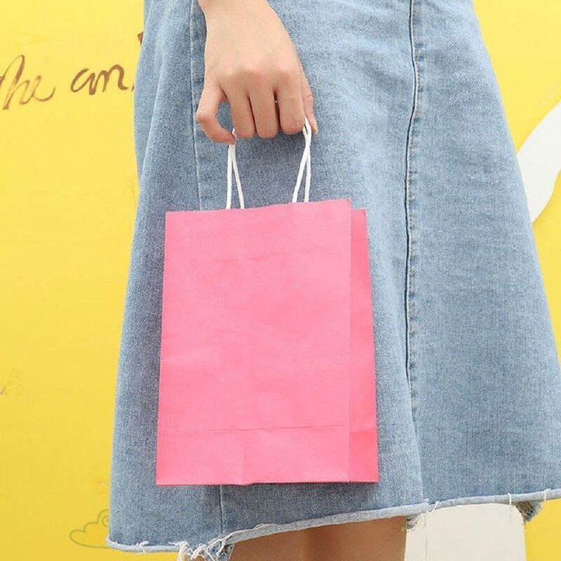 New Environment Friendly Kraft Paper Bag Gift Bag With Recyclable Shop Store Packaging Bag 10 Colors