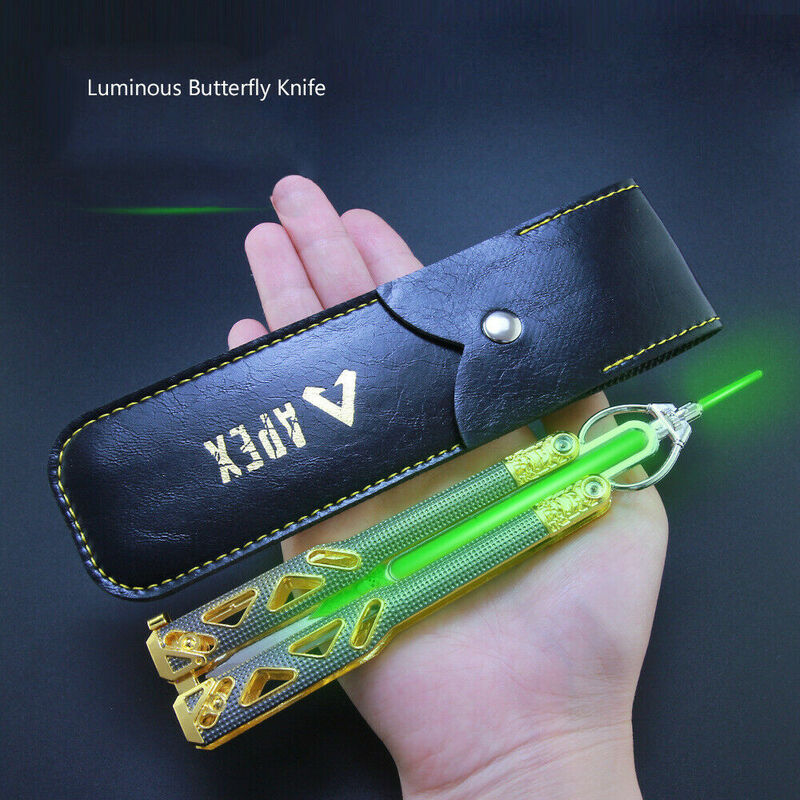Apex Legends Octane Butterfly Knife Cosplay Heirloom Luminous Balisong Weapon Prop Collection