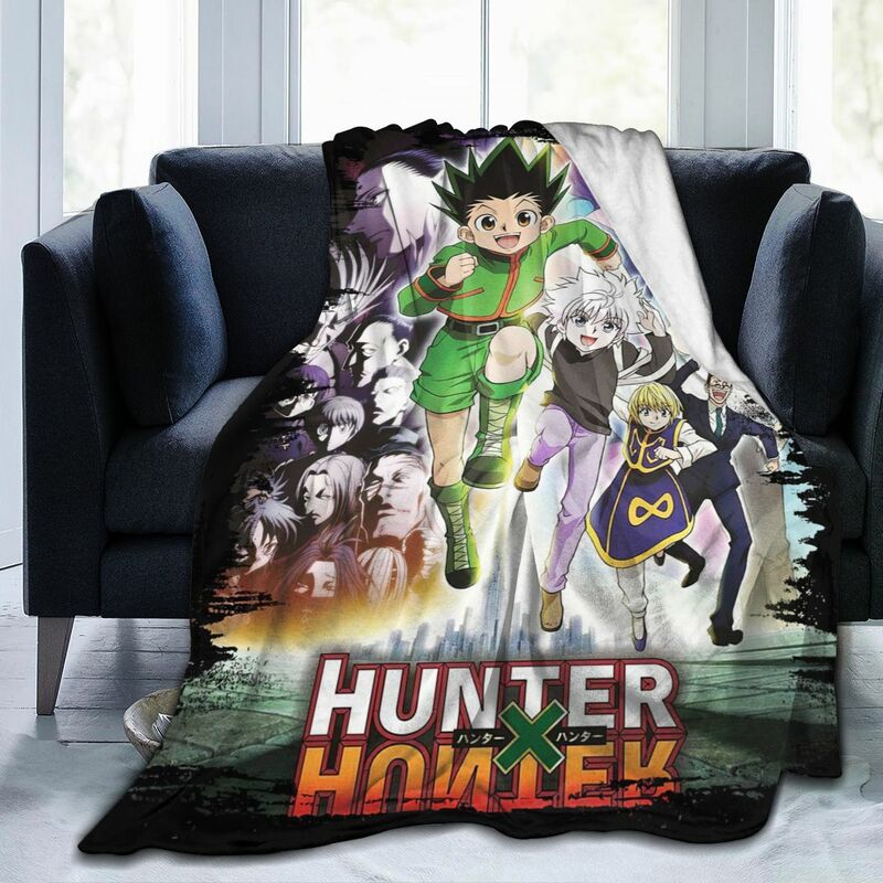 Anime Hunter X Hunter 3D พิมพ์ผ้าห่มนุ่มขนแกะผ้านวมโซฟาญี่ปุ่นมังงะผ้าห่มโยนผ้าห่มสำหรับเด็กของขวัญเด็...
