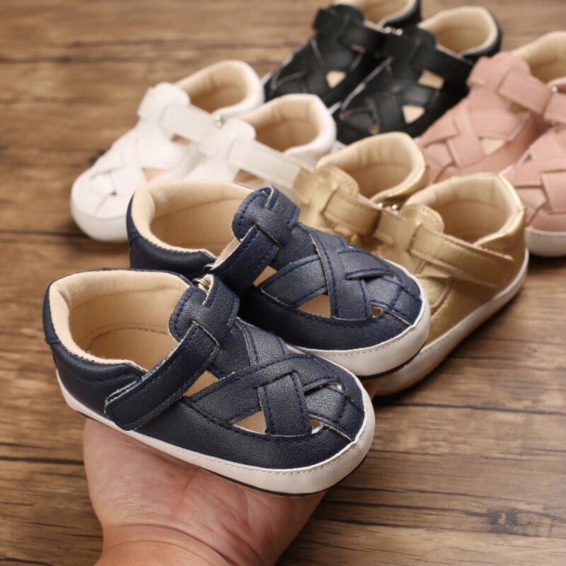 Sandalias de moda para bebés y niños, zapatos de princesa planos con suela suave, antideslizantes, para primeros pasos, verano, 2021