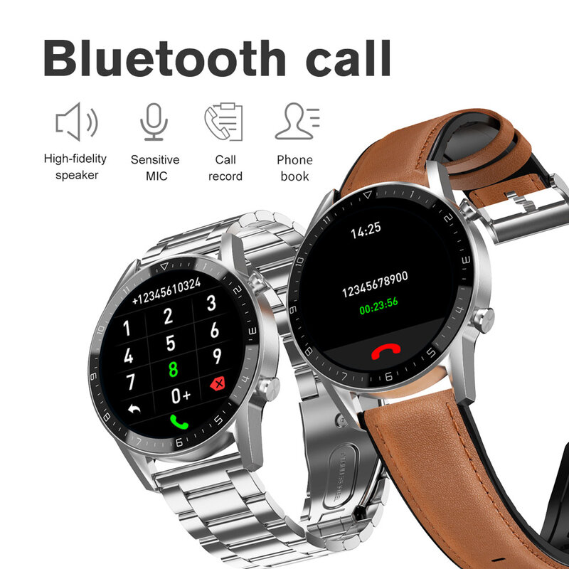Nieuwe DT-92 Bluetooth Oproep Smart Horloge Mannen Full Touch Screen IP68 Waterdichte Smartwatch Voor Android Ios Sport Fitness Horloges