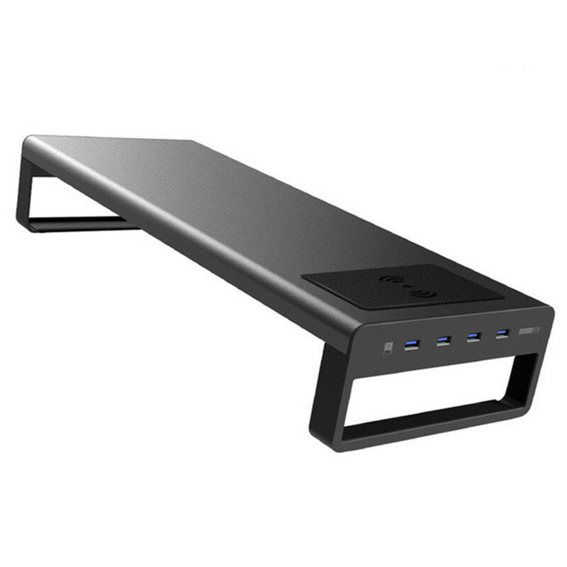 Настольная подставка для монитора или ноутбука, из алюминиевого сплава с беспроводным зарядным устройством по USB, базовый монитор