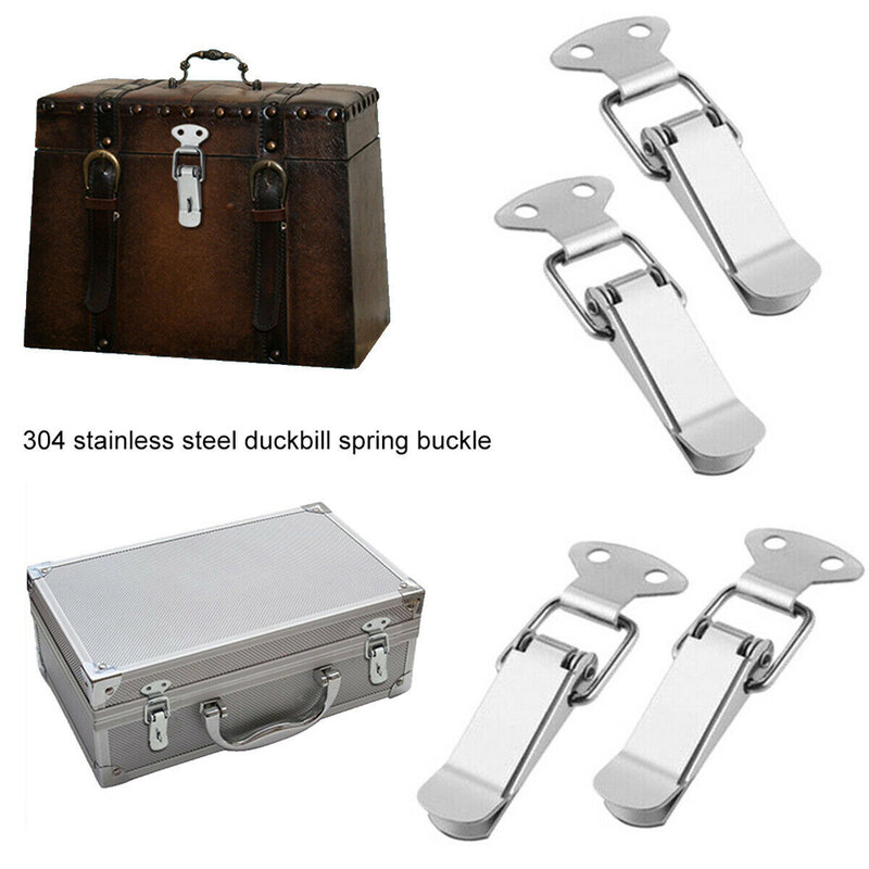 Caja de madera con abrazaderas de resorte para equipaje, pestillo de palanca de acero inoxidable, cerradura de Metal, caja de herramientas, 4 Uds.