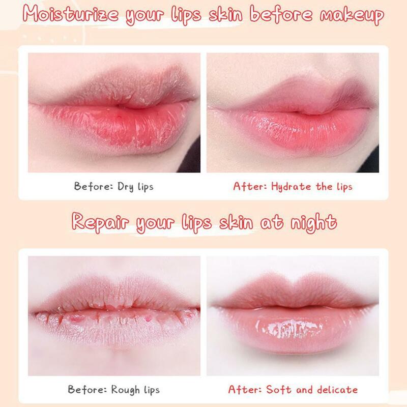 Máscara de lábios de morango esfoliante esfoliante esfoliante clarear nutrir creme labial cuidados com a pele membrana labial