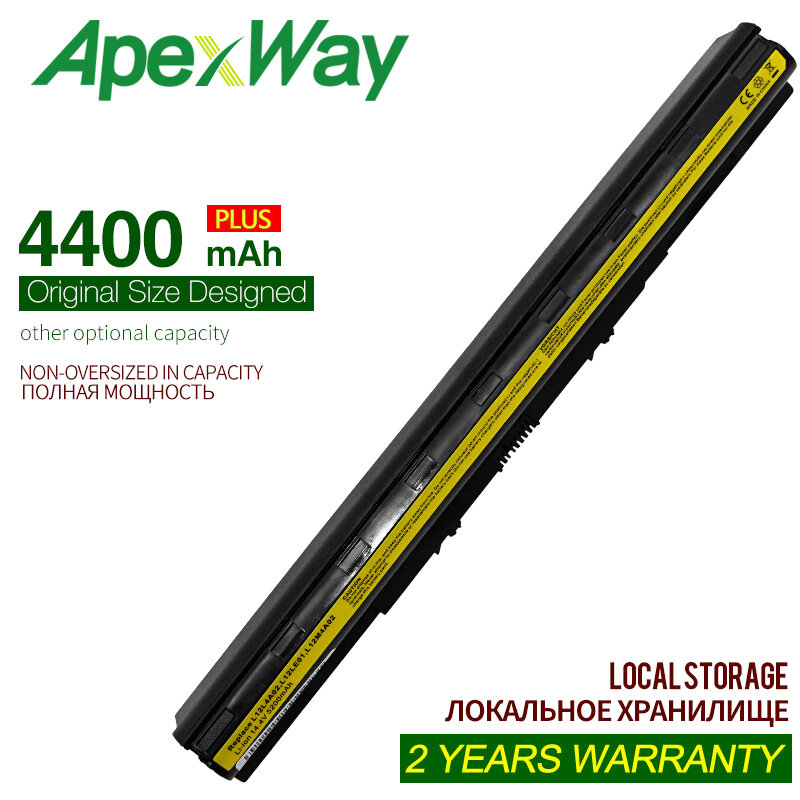 ApexWay-Batería de 8 celdas para ordenador portátil, pila de 4400mAh para lenovo g505s, z50-70, g500s, ideapad z710, L12L4A02, L12M4A02, l12m4e01, L12S4A02