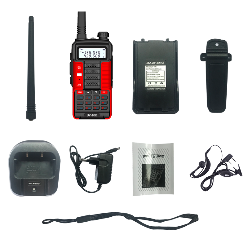 Baofeng-walkie-talkie profesional con banda Dual, Radio CB de 2 vías, UV10R, 10W, 2022 canales, VHF, UHF, uv10r, 128