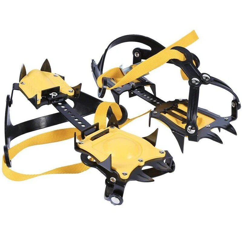 10 Teeth Crampons Mountaineering Cleats , Stainless Steel Snow Grips Crampons with Storage Bag Hexagonal Wrench Traction Spikes