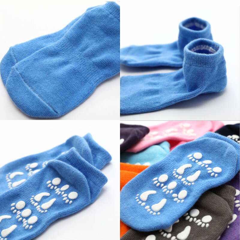 Meias antiderrapantes respiráveis para crianças, meninos e meninas, 4 estações, meia de tornozelo de algodão macio, cor doce, meias unissex