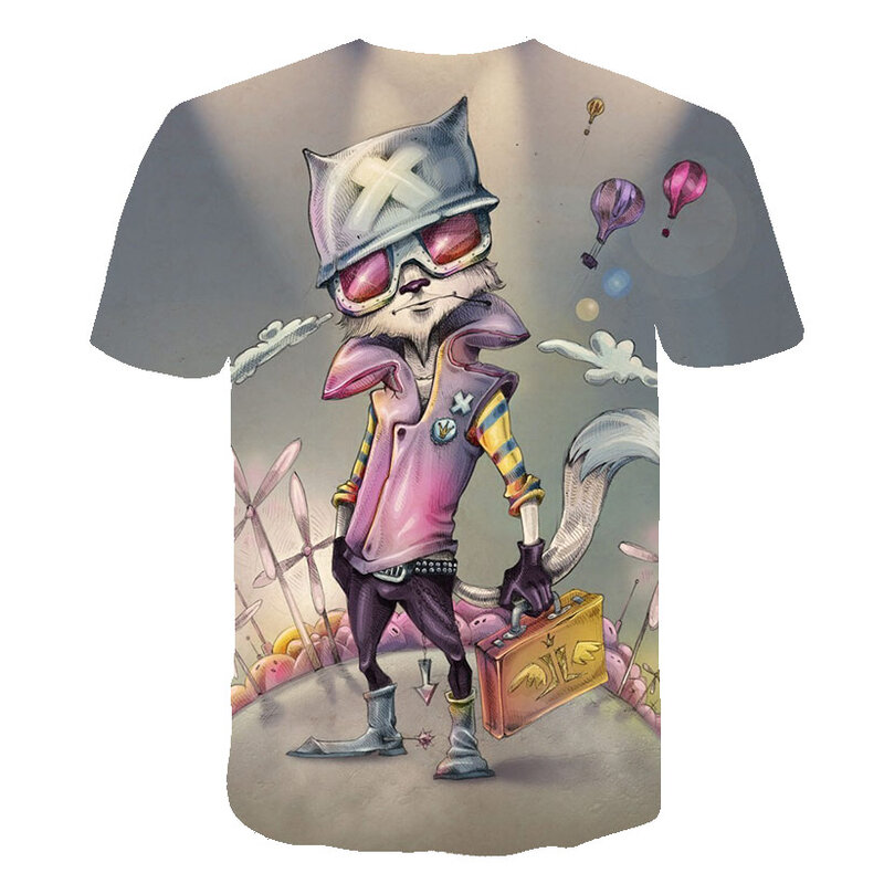 Ashionトレンド新3D漫画ベビーキッズボーイズガールズ子供tシャツ半袖夏の服のプリントクール4-14Yearトップスtシャツ