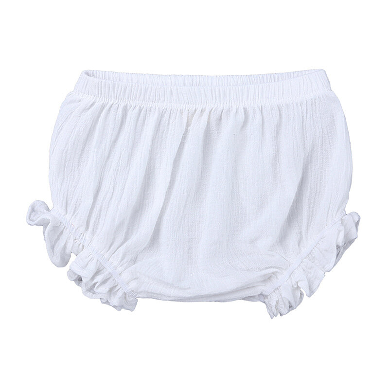 Pantalones cortos de algodón para bebés, bombachos con cubierta de pañal de volantes para niñas pequeñas