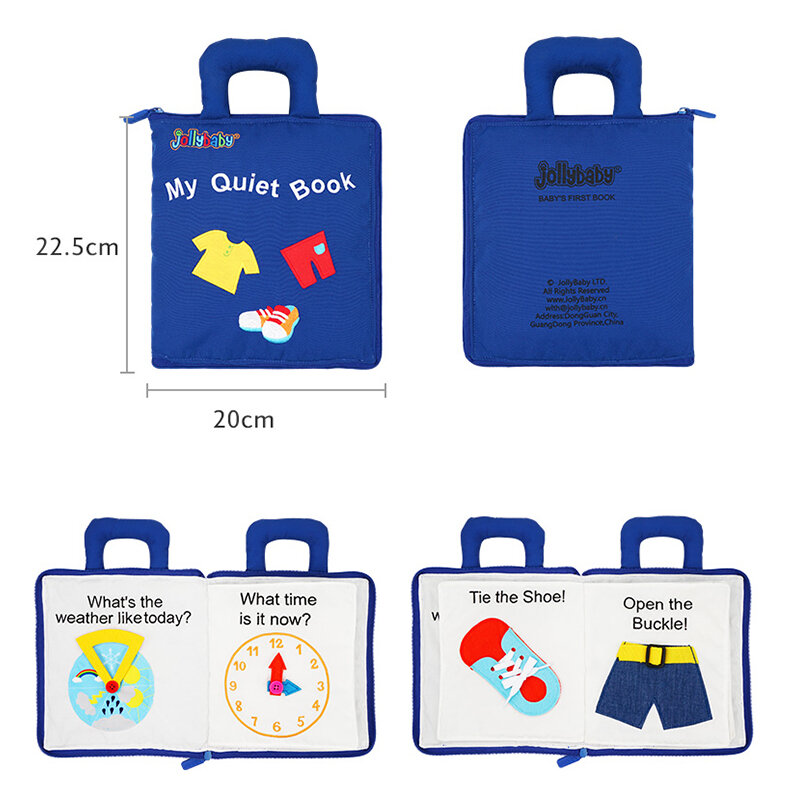 Jouets 3D Montessori en tissu pour enfants de 1 an, livre d'histoires pour tout-petits de 2 ans, éducation et nettoyage, activité calme, cadeaux