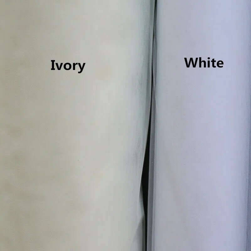 Фата свадебная NZUK двухслойная с гребнем, длинная, свадебные аксессуары, Белый/цвет слоновой кости