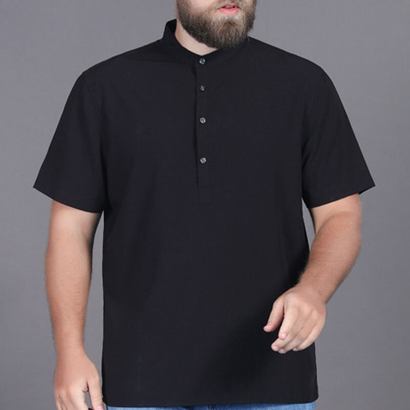 Рубашка мужская свободного покроя, большие размеры 5XL 6XL 7XL 8XL, обхват груди 148 см, 4 цвета, на лето