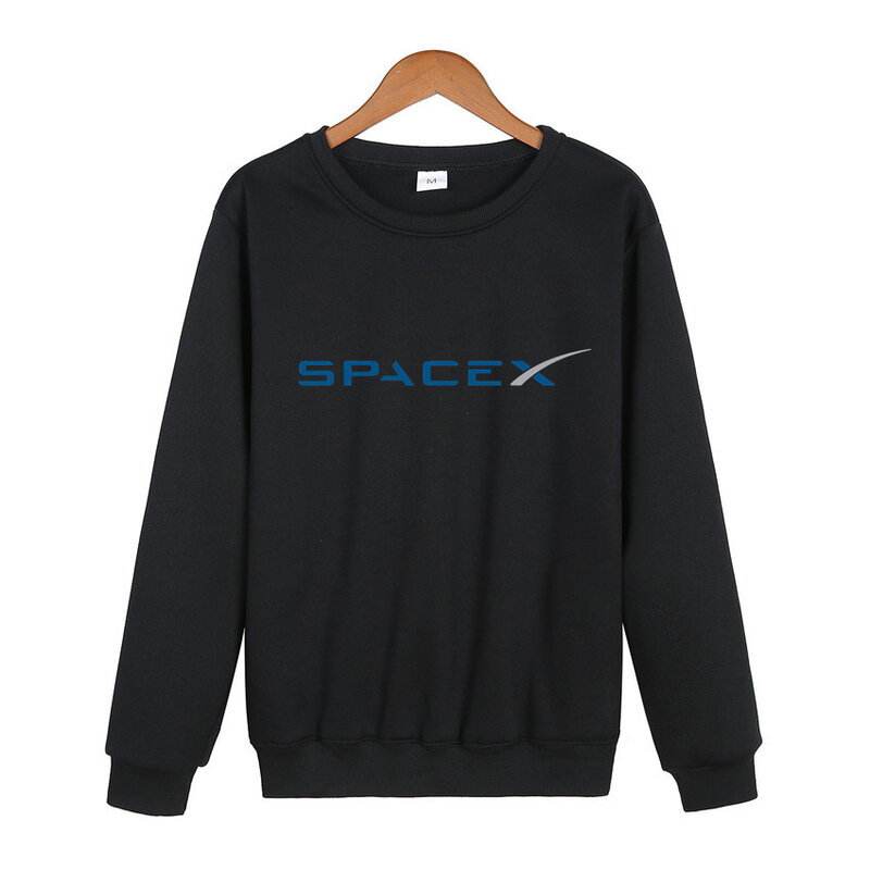 2021, centrum sztuki SpaceX jesień nowa bluza z kapturem męskie na co dzień proste bluza O-neck nadrukowane Logo moda duży rozmiar ulicy prosta, na co dzień sweter