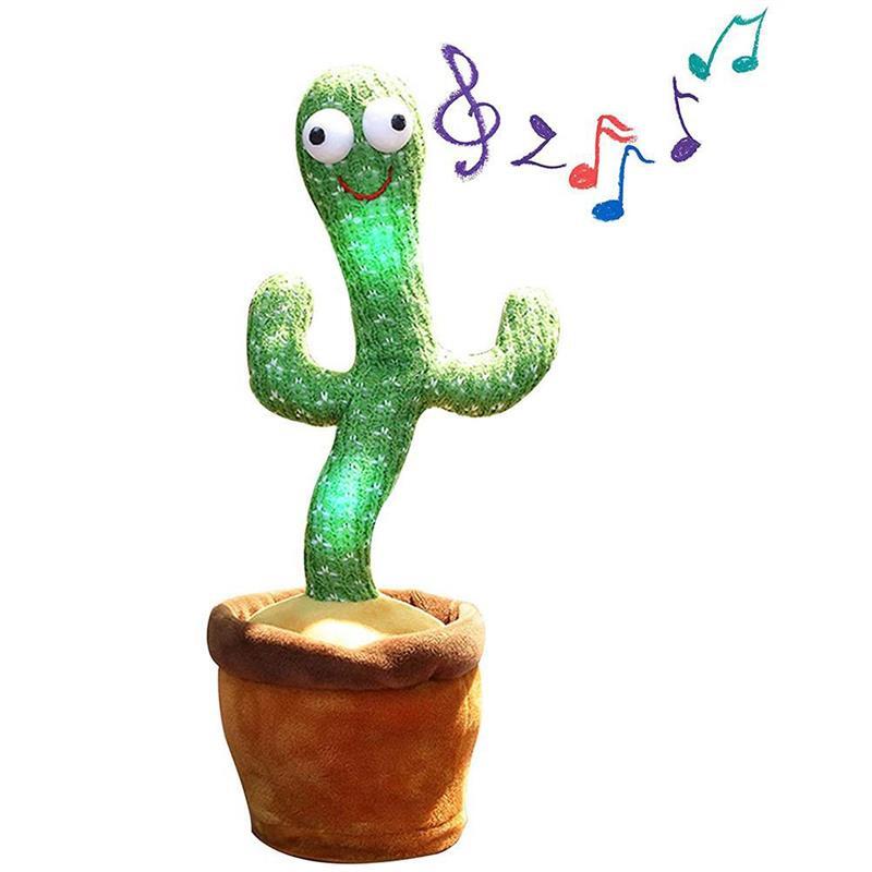 Electric Singing 120 Songs Dancing Cactus Plush Toy Twisting Cactus Luminous Recording Learning To Speak Twisting Plush Toy