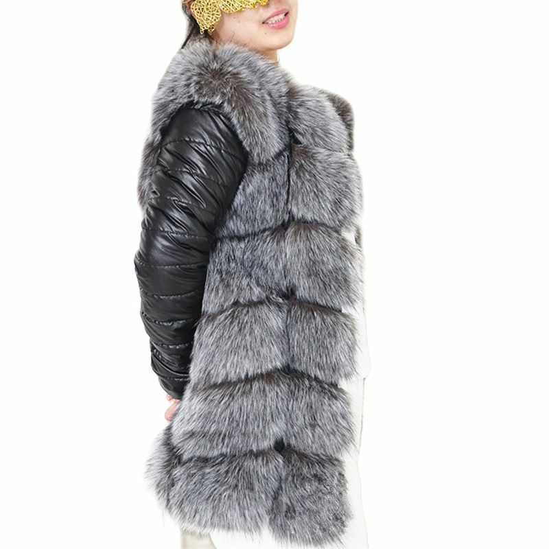 LEDEDAZ-고품질 PU 인조 가죽 자켓 코트 여성용, 패션 슬림 코트, 플러스 사이즈, 모피 테디 포켓, 겨울