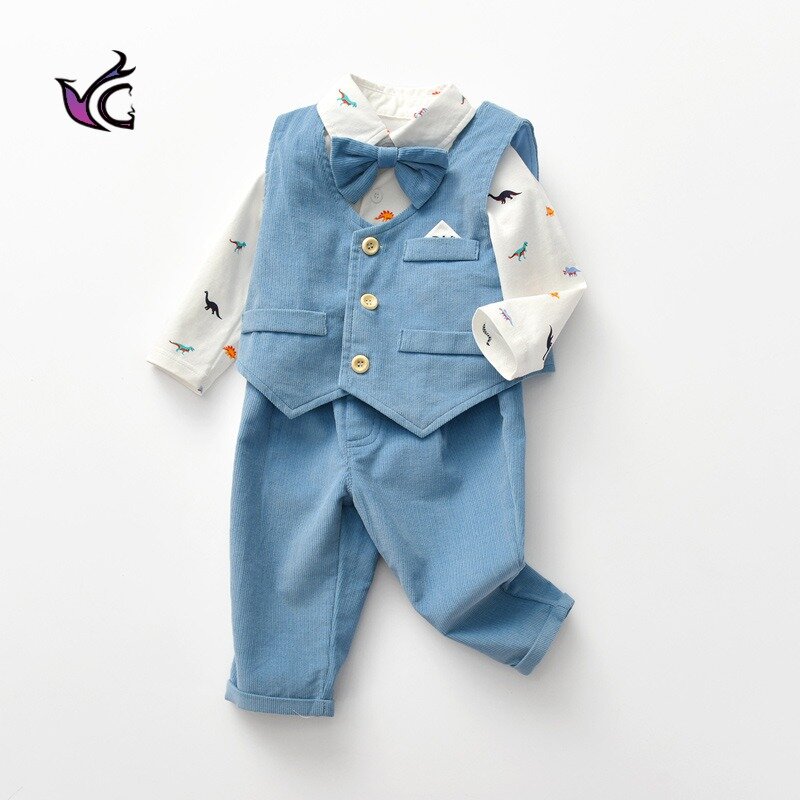 Traje infantil feminino de 1 ano, gravata para crianças, roupa infantil, multi peças, 2021