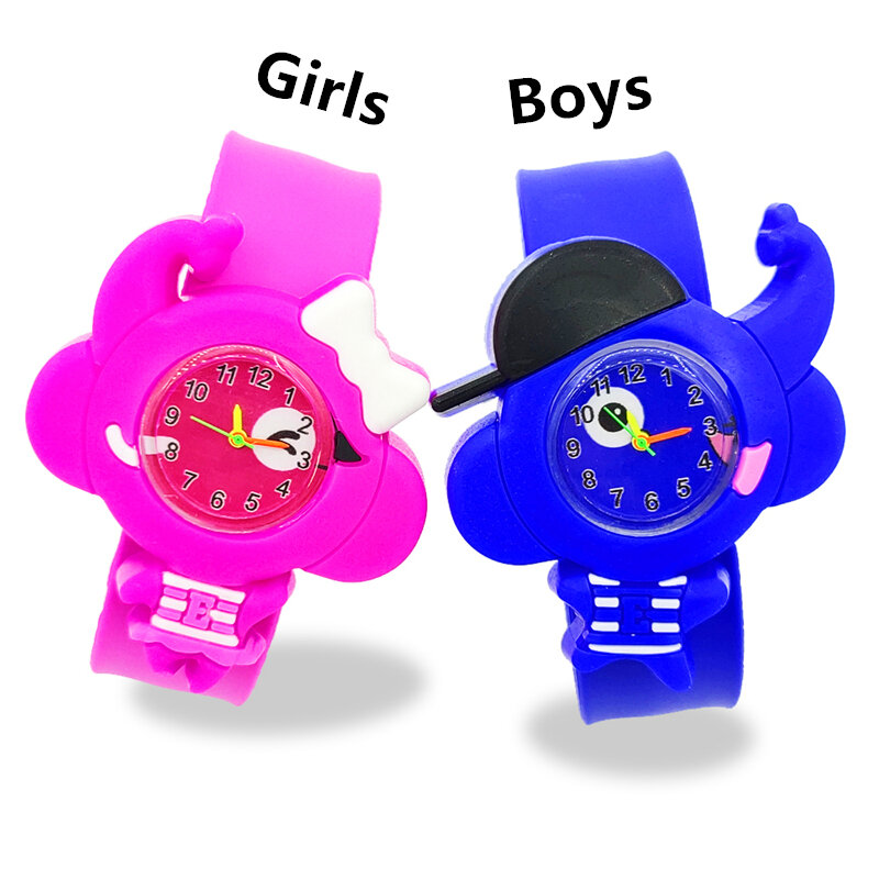 Penguin/Bunny/Bird/Elephant Toy Baby Watch 3D Cartoon Kids Wrist Watches Children Watch Clock Quartz Watches for Girls Boys Gift