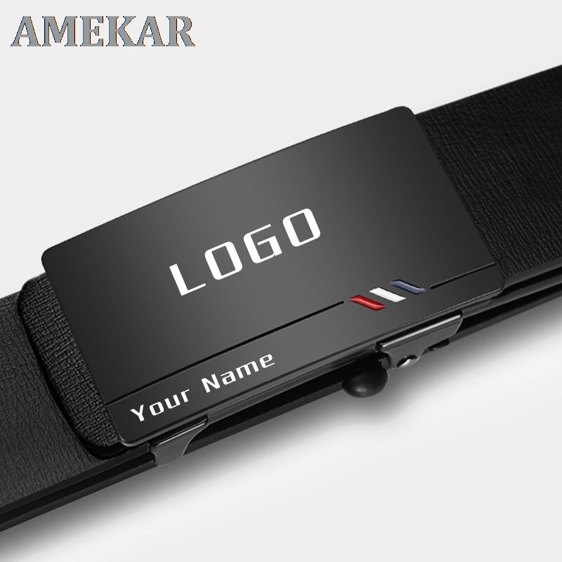 Cinturón con nombre personalizado para hombre, con logotipo diseño personalizado, cinturones hechos a medida, negro completo, moda Original, cinturón de cuero suave, nuevo