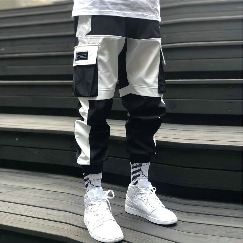 Streetwear masculino multi bolsos carga harem calças hip hop casual masculino calças de pista joggers calças moda harajuku calças masculinas