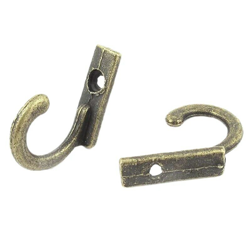 2 piezas DIY de bronce antiguo para montaje en pared, Toalla de baño, ropa, llaves de puerta, ganchos de suspensión