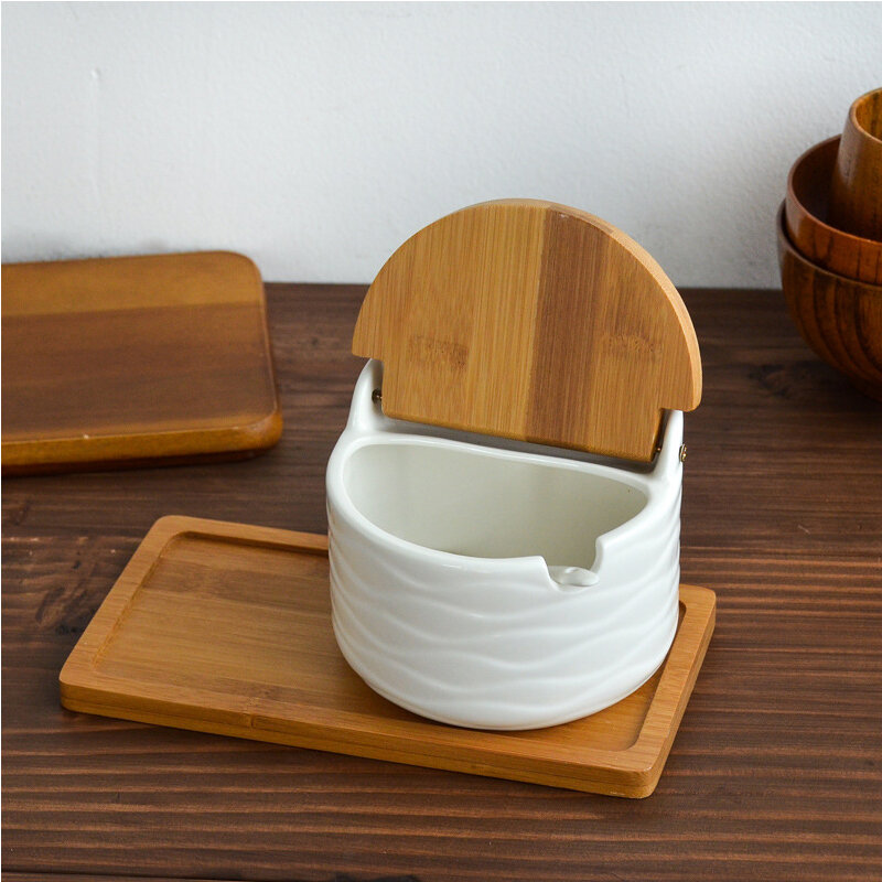 Criativo europeu cerâmica flip tempero jar cruet sal suprimentos de cozinha caixa tempero tempero pote