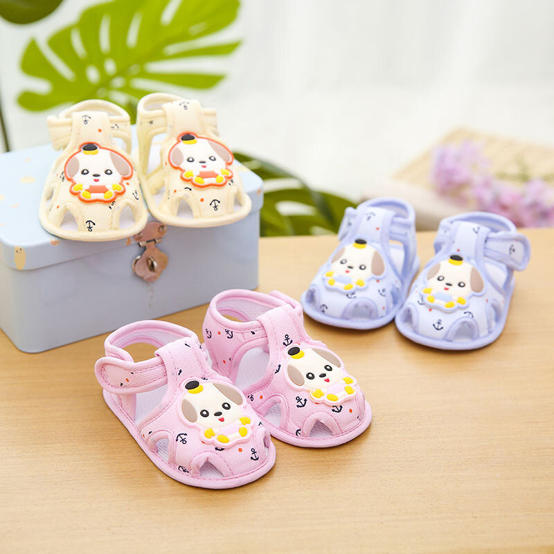 14 nova temporada quente do bebê sandálias mês sapatos de bebê antiderrapante da criança sapatos de bebê 0-1 fundo macio sapatos de algodão confortável