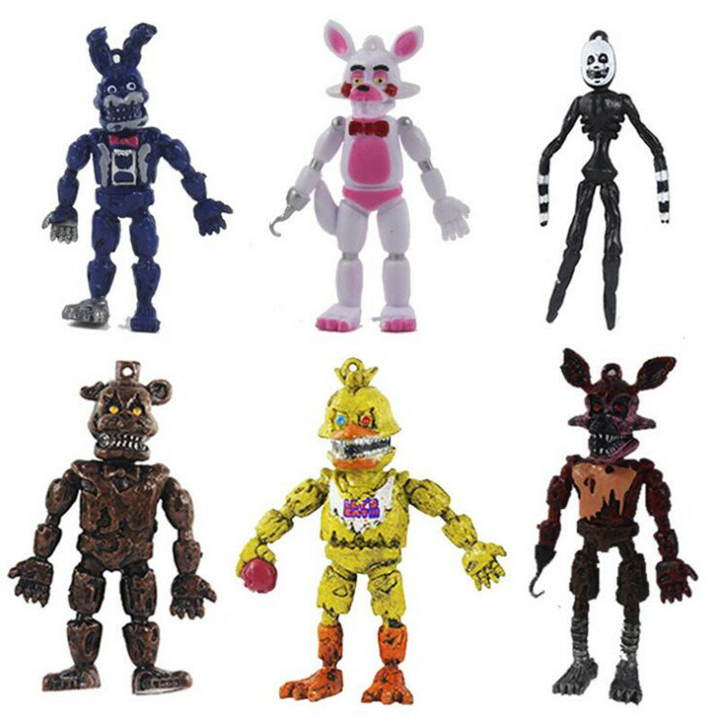 Figuras de acción de Pvc de Five Night At Freddy, juguetes para niños, Fnaf Bonnie Bear Foxy, set de 6 unids/set