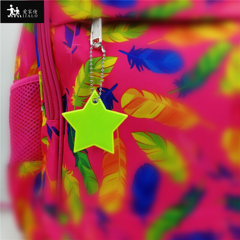 Colorful stella Riflettente portachiavi pendente del sacchetto accessori IN PVC morbido riflettore portachiavi per visibile di sicurezza