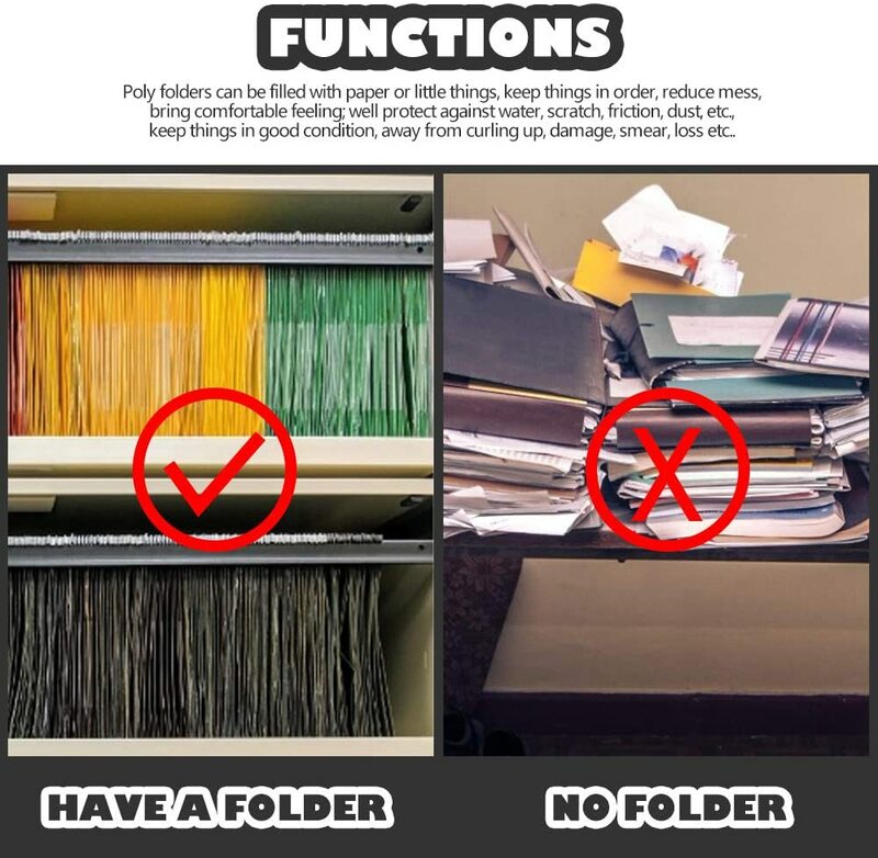 A4 Kunststoff Umschläge Poly Umschläge Klar Datei Taschen Dokument Ordner Organisatoren mit Snap Buttonin 6 Farben Briefpapier Fällen