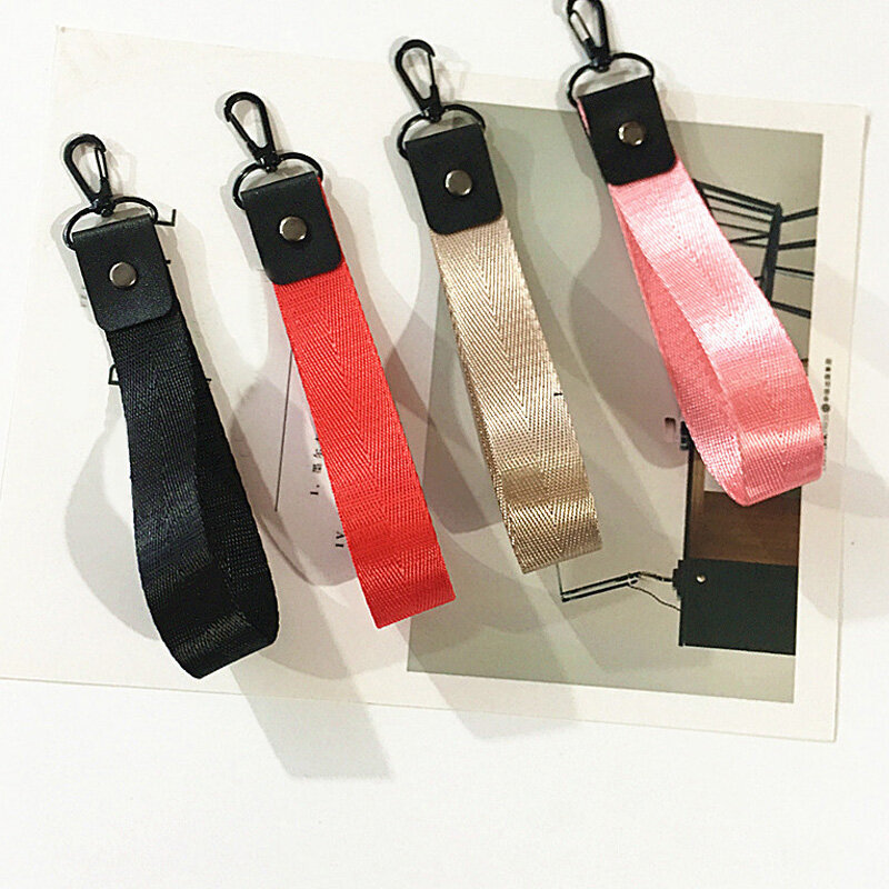 10 Colors Ribbon Keychain Women Phone Case Wallet key Chain Lanyard Neck Clef For Bag Charms Keyring