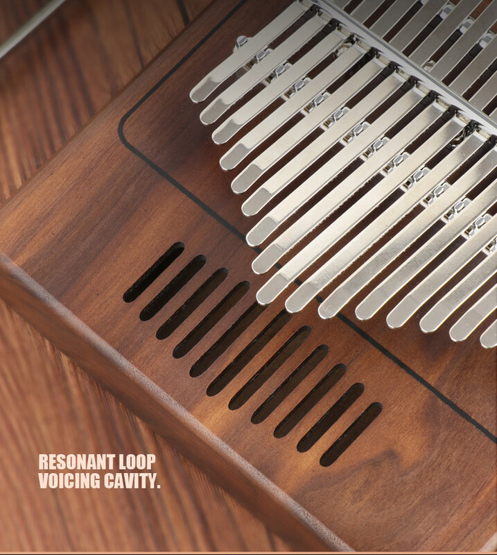 Piano portable à 17 touches, Piano à pouce Kalimba fabriqué par une seule planche, Instrument de musique en bois d'acajou de haute qualité