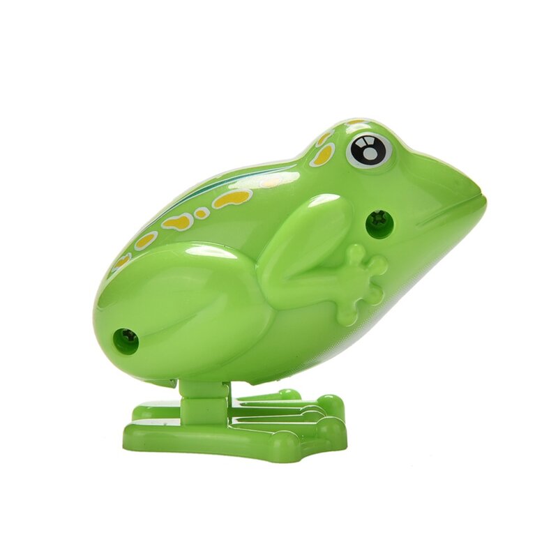 Plastic Classic Green FrogJumping Outdoor Animal Educational Clockwork Toys For Kids Children Gifts Wind Up Toy