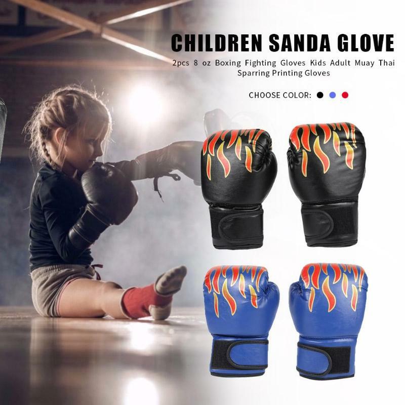 Guantes de boxeo profesionales para niños,1 par,malla de llama transpirable de cuero PU,Sanda,guante de entrenamiento de boxeo CSV 