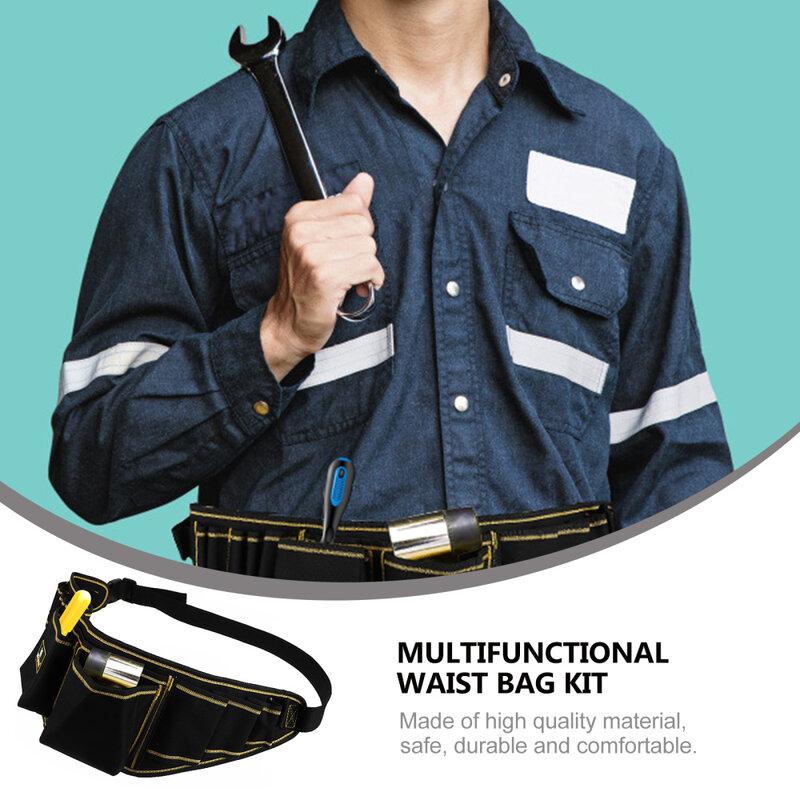 Bolsa de cintura multifunción, organizador de herramientas de electricista, bolsa de transporte, 1 ud.