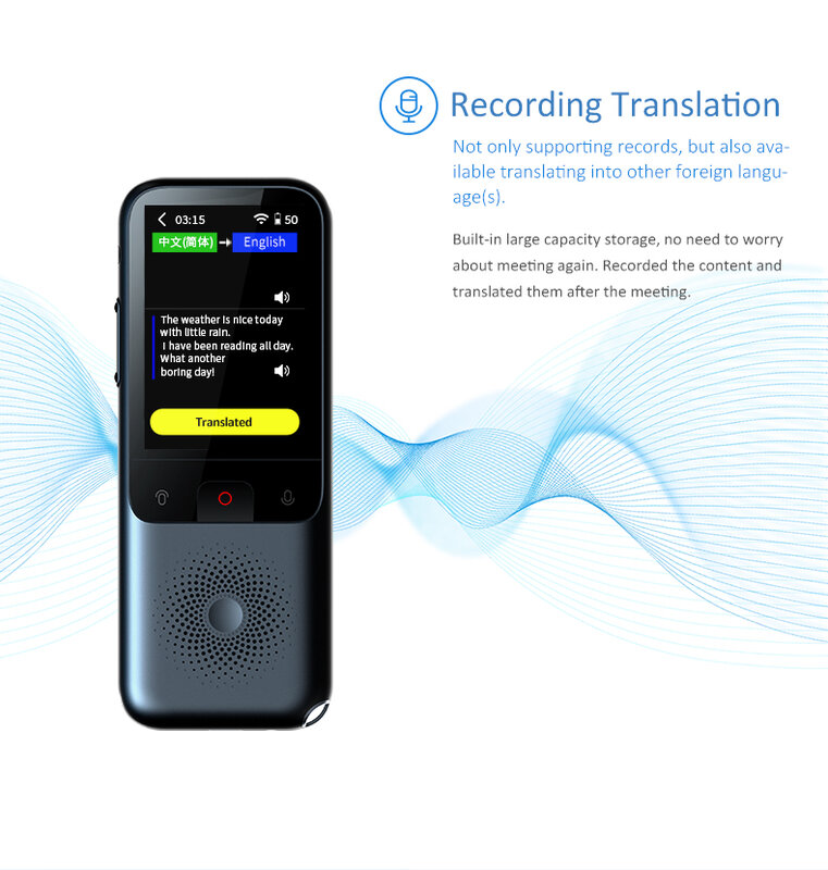 مترجم صوت ذكي محمول موديل T11 متعدد اللغات 138 في الوقت الحقيقي مترجم تفاعلي متعدد اللغات للسفر إلى الأعمال