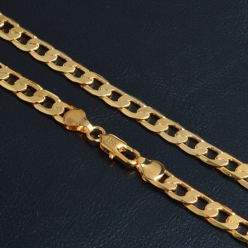 46/51/56/61/66/71/76cm punk cubana corrente colar de ouro masculino link curb chain 18k colar longo para mulheres moda jóias charme presente