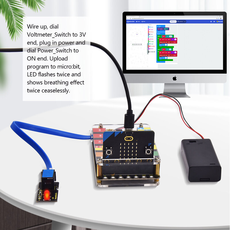 Kit Pembelajaran Kit Bit Mikro Keymuara Rj11 Kit Pemula Super untuk BBC Mendukung Kit Sensor Mikro Bit V2