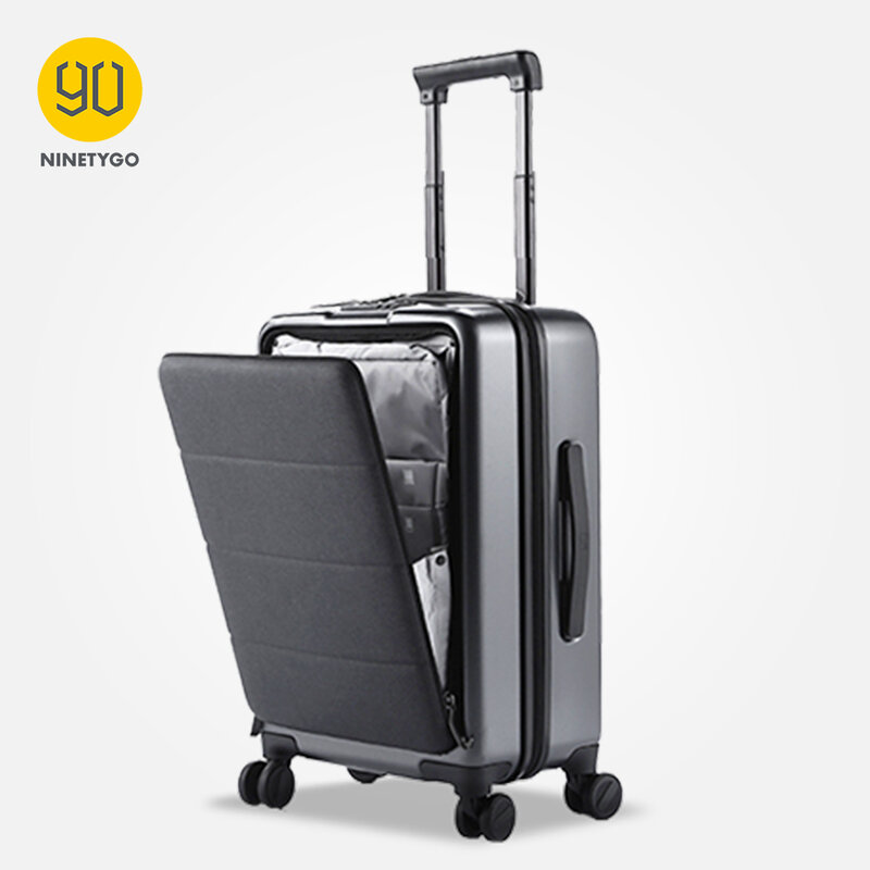 NINETYGO-maleta con cubierta frontal para equipaje, maleta de 20 pulgadas con ruedas giratorias, carcasa dura TSA, 90 ninetygo