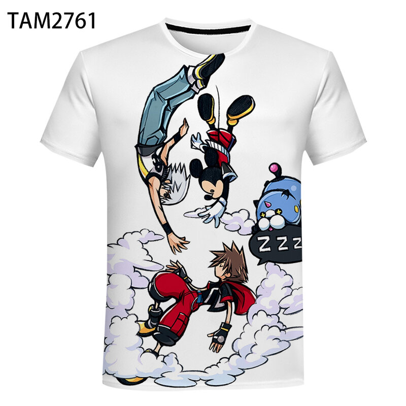 Homem das mulheres anime jogo reino corações 3 3d impresso camiseta casal crianças moda lazer manga curta topos