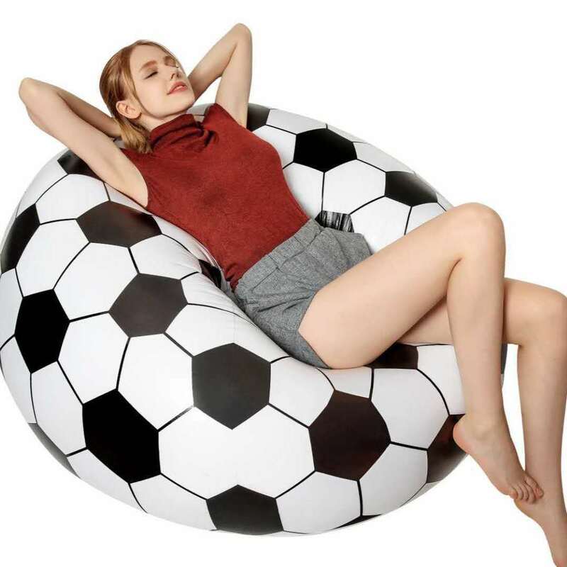 Sofá inflable portátil de ocio y cómodo, sofá perezoso creativo de Baloncesto para una sola persona, engrosado, reclinable de viaje al aire libre